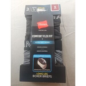 Qty= 1 (1 Pack of 3): Hanes: Men's Small‎ Multicolor Long Leg Boxer Briefs